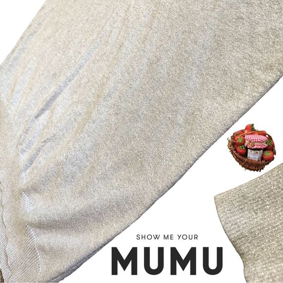 Show Me Your MuMu Classic M Crewneck Sweater Cuffed Sleeves Silver Metallic - Picture 8 of 14